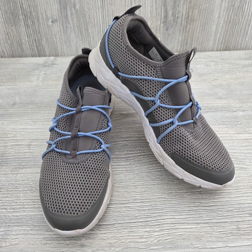 Vionic Jada Sneakers Gray Blue Bungee Slip On Walking Shoes‎ Womens 9